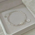 Retro-Style Figaro Bracelet with Pearl