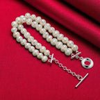Retro-Style Curb Chain Bracelet with Beads