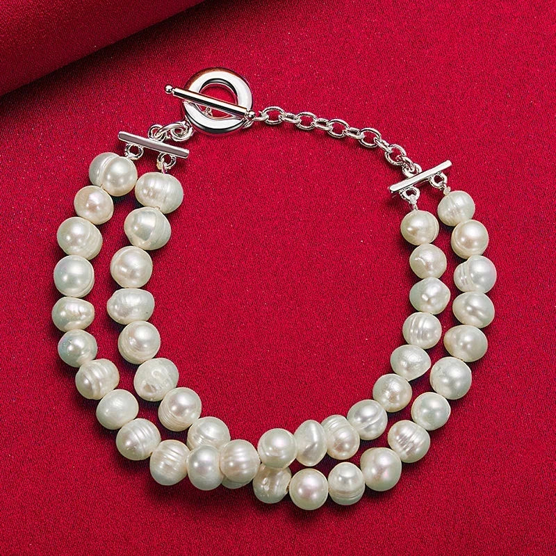 Retro-Style Curb Chain Bracelet with Beads