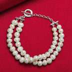 Retro-Style Curb Chain Bracelet with Beads