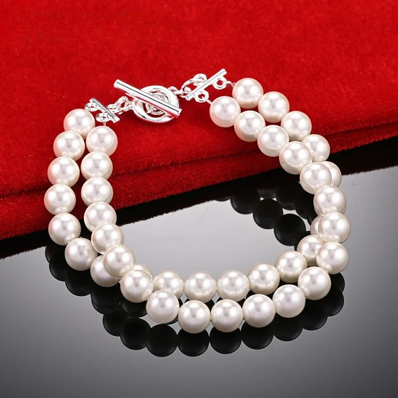 Retro-Style Curb Chain Bracelet with Beads