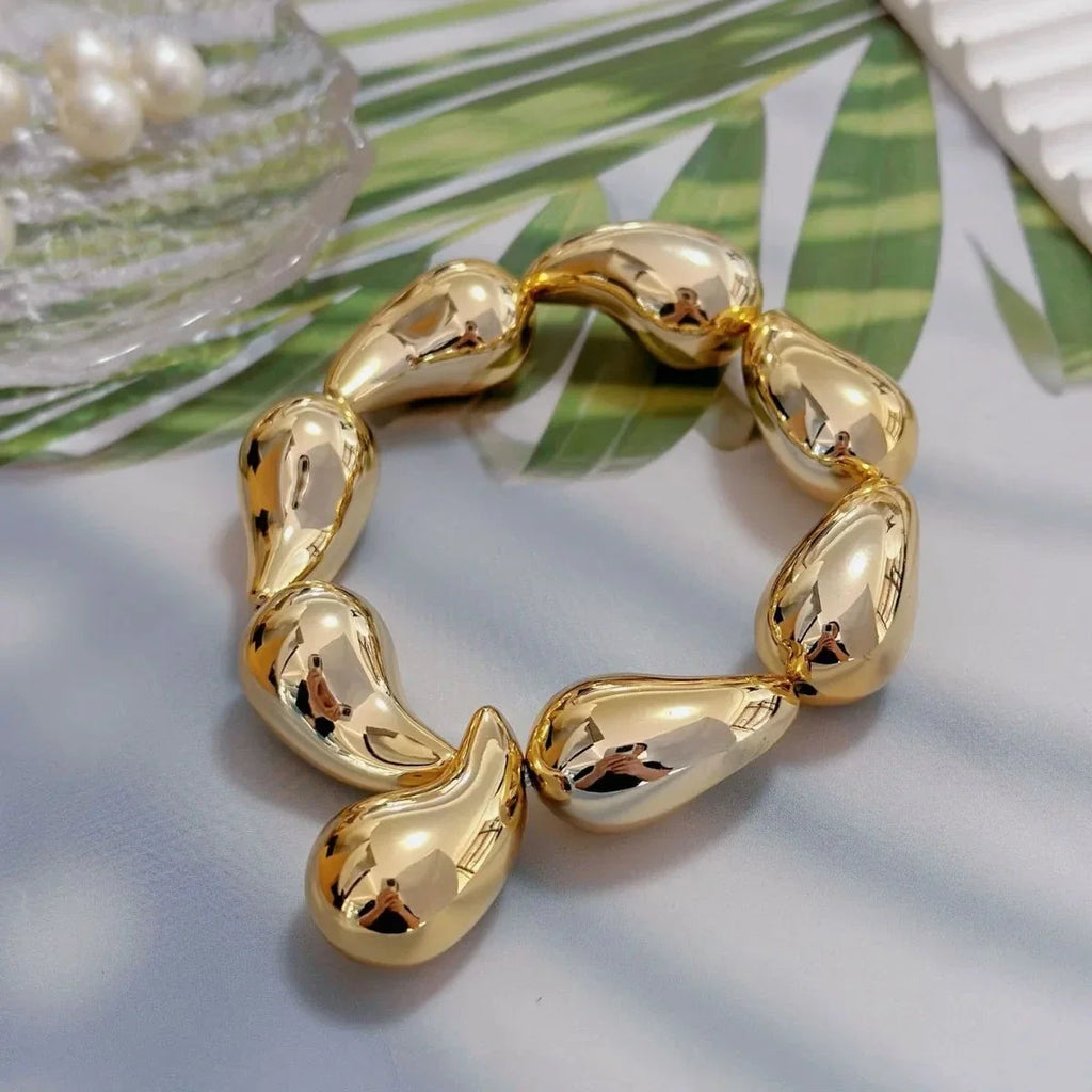 Elastic Water Drop Curb Bracelet