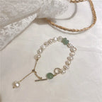 Women's Natural Pearl Curb Chain Bracelet
