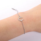Bracelet / Horseshoe Curb Chain Lucky Charm Horseshoe Silver