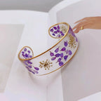 Transparent Resin Flower Chain Bracelet purple a