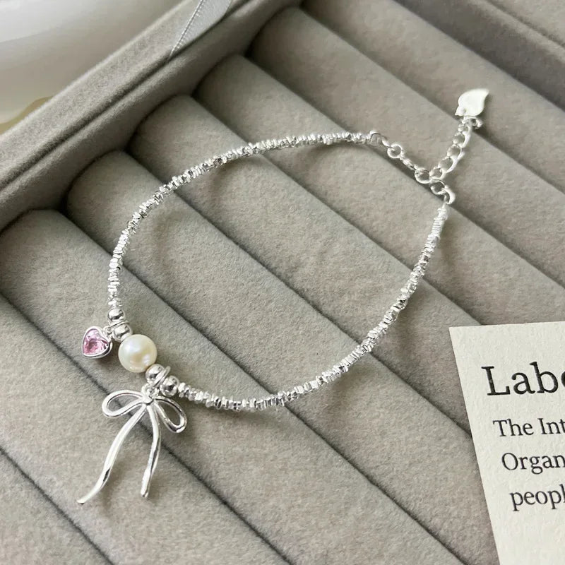 Bow Tie and Pearl Curb Bracelet