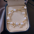 Baroque-Style Curb Chain Bracelet with Pearls