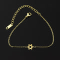 Hexagram Star of David Judaism Chain Bracelet gold