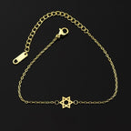 Hexagram Star of David Judaism Chain Bracelet gold