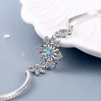 Women's Silver Snowflake Winter Curb Chain Bracelet