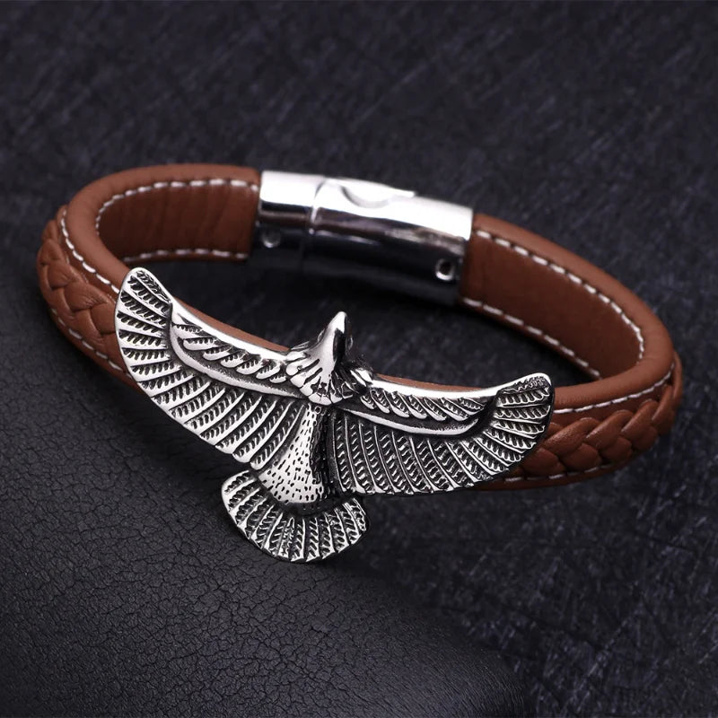 Men's Brown Eagle Bracelet