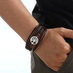 Men's Leather Tree of Life Bracelet style 4