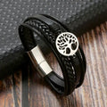 Men's Leather Tree of Life Bracelet style 1