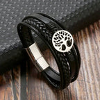 Men's Leather Tree of Life Bracelet style 1