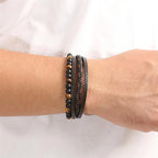 Men's Tiger Eye Leather Bracelet