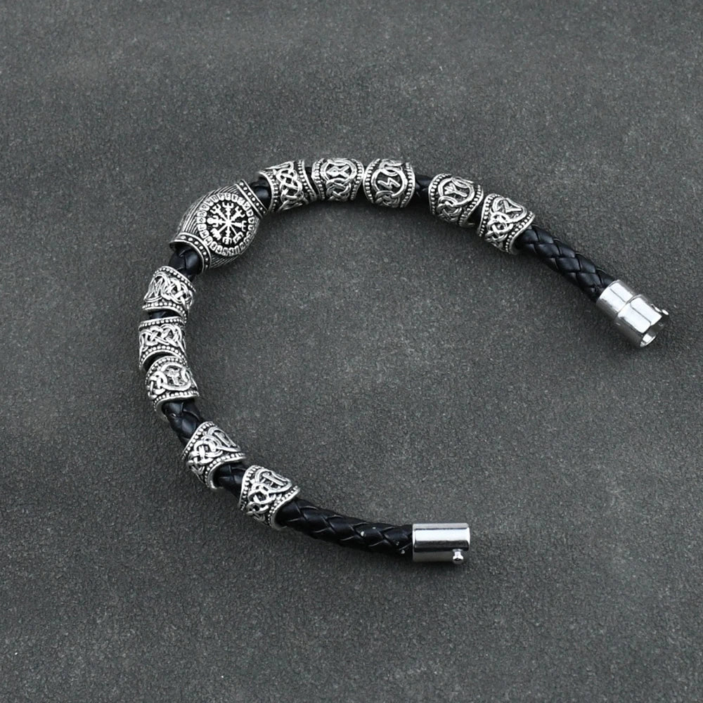 Men's Viking Bracelet with Nordic Runes 