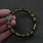 Men's Viking Bracelet with Nordic Runes gold