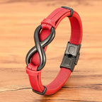 Infinity Bracelet Red Leather