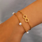 Infinity Bracelet Gold Beads