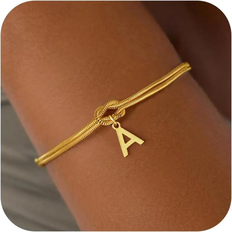 Initial and knot bracelet a