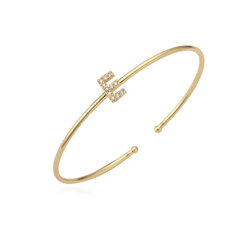 Minimalist initial bracelet e
