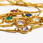 Bangle bracelet with colorful birthstone