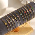 Bangle bracelet with colorful January birthstone