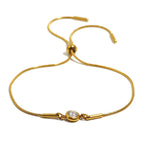 Bangle bracelet with colorful birthstone