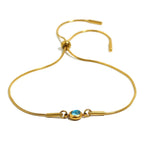 Bangle bracelet with colorful birthstone