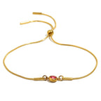 Bangle bracelet with colorful birthstone