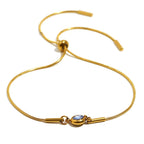 Bangle bracelet with colorful birthstone