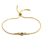 Bangle bracelet with colorful birthstone