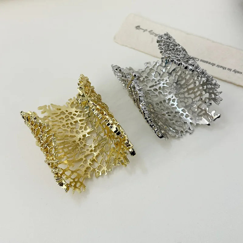 Large Coral Bracelet for Women gold