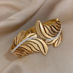 Large Gold Palm Leaf Bracelet