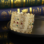 Wide bracelet with Arabic Muslim wedding red rhinestones