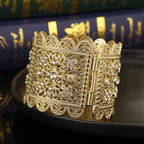 Wide bracelet with Arabic Muslim wedding white rhinestones