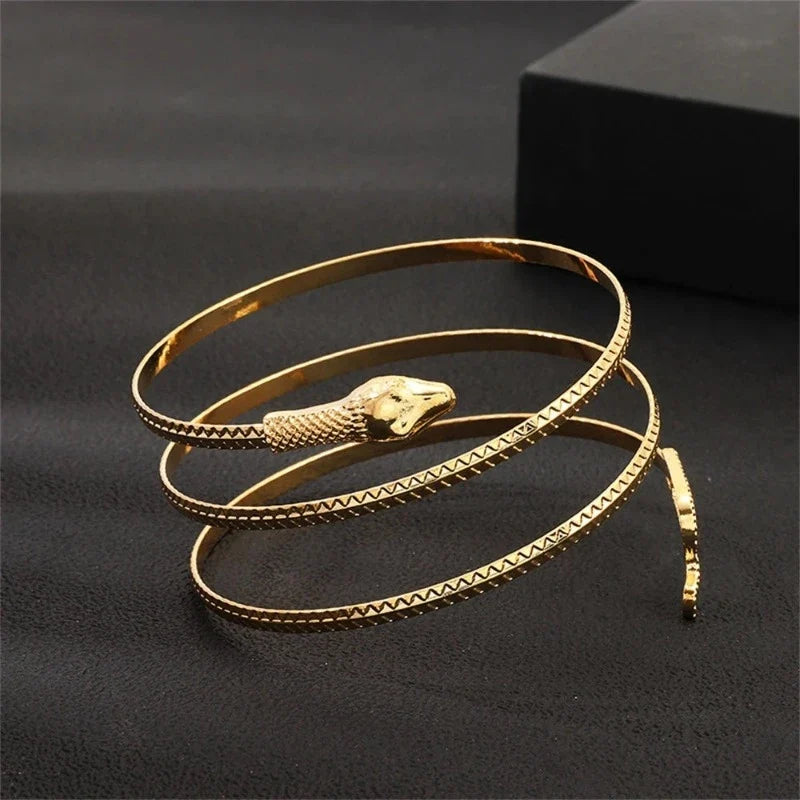 Women's Serpent Cuff Bracelet, Reptile Gold