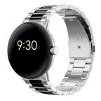 Hardened Steel Watch Band for Google Pixel Watch 1 & 2 silver black
