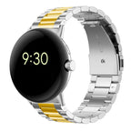 Hardened Steel Watch Band for Google Pixel Watch 1 & 2 silver gold