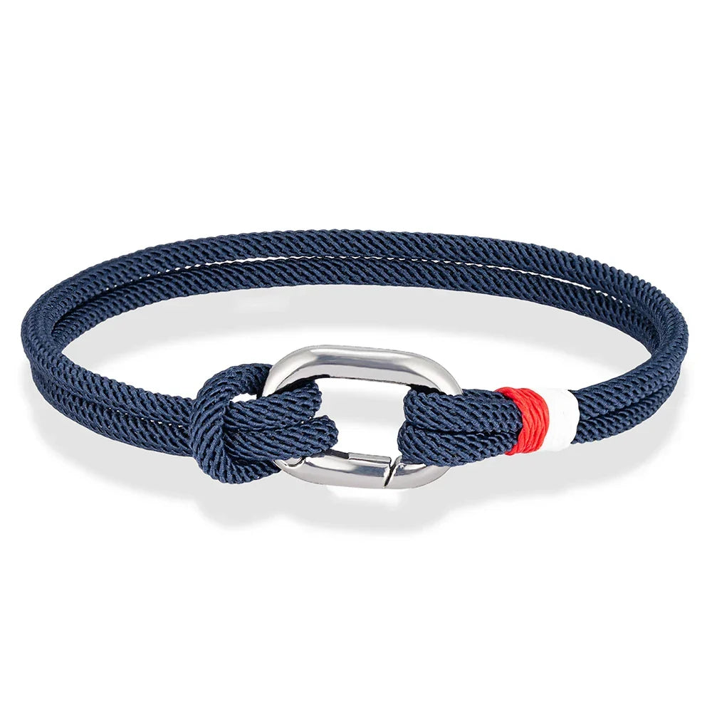 Braided rope nautical bracelet with knot for men or women