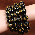 Black Buddhist Amulet Cuban Bracelet