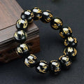 Black Buddhist Amulet Cuban Bracelet