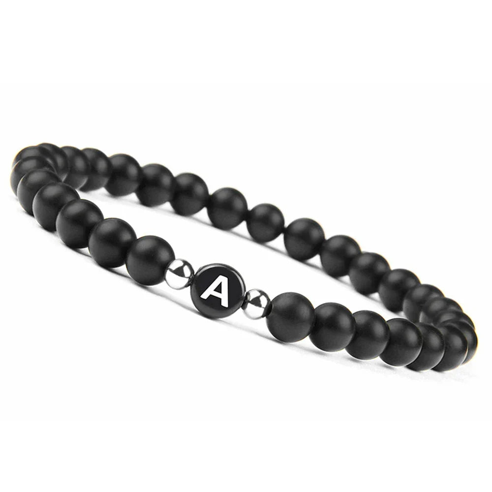 Black initial a bracelet