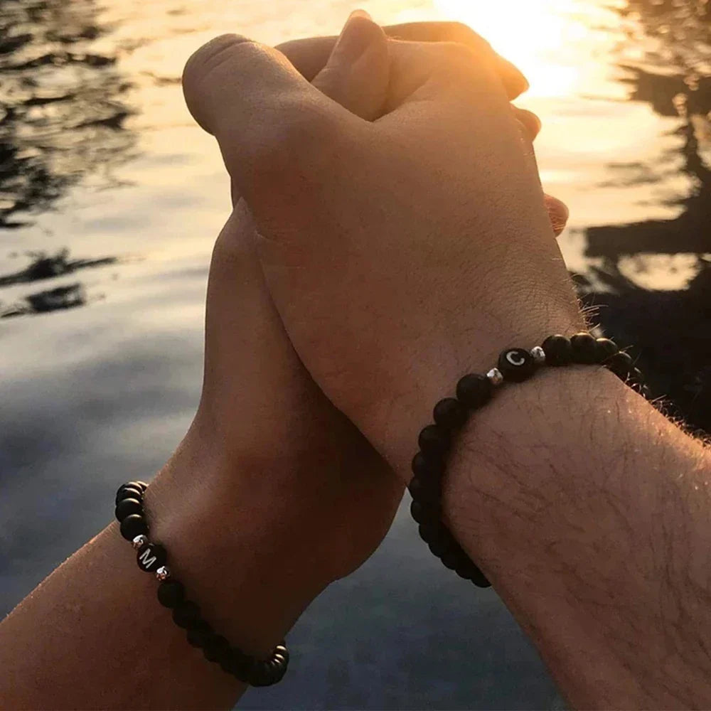 Black initial c bracelet