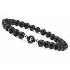 Black initial e bracelet