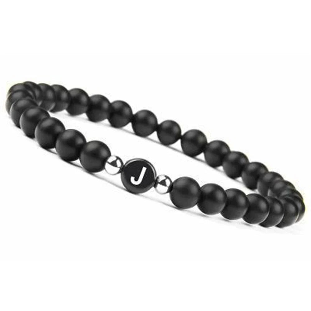 Black initial j bracelet