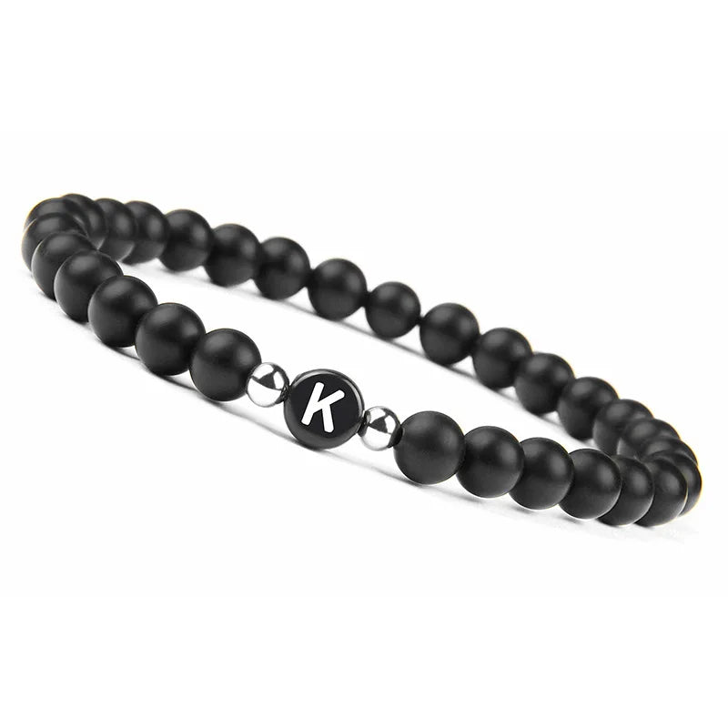 Black initial k bracelet