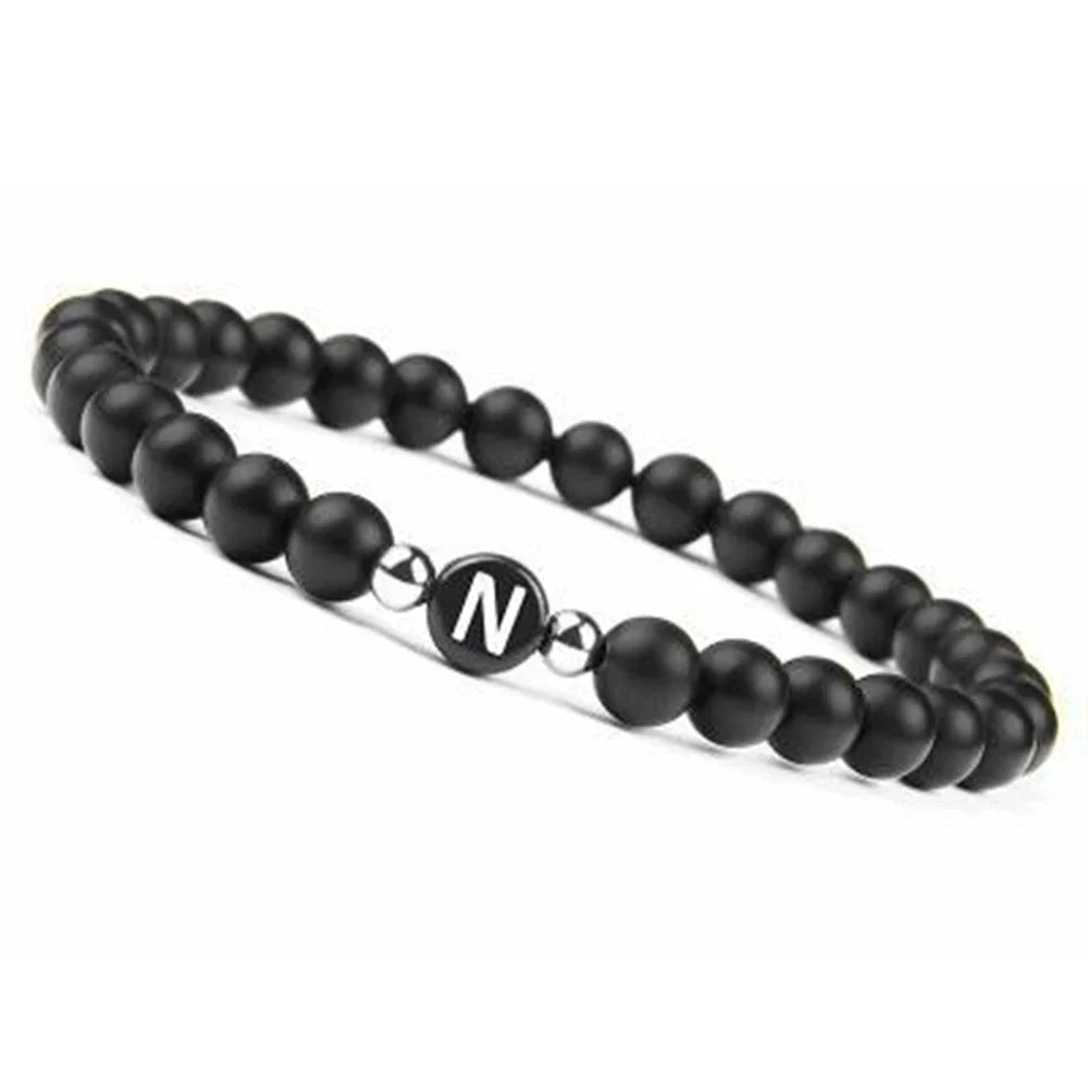 Black initial n bracelet