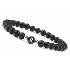 Black initial r bracelet