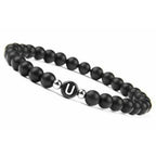Black initial u bracelet